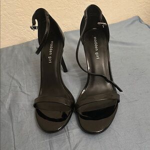 Madden Girl Black Stiletto Heels with Ankle Strap